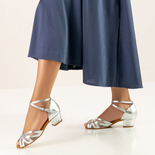 Anna Kern Women´s dance shoes Fabienne - Leather Silver  - Größe: UK 5,5