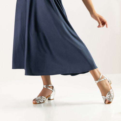 Anna Kern Mujeres Zapatos de Baile Fabienne - Cuero Plateado  - Größe: UK 7