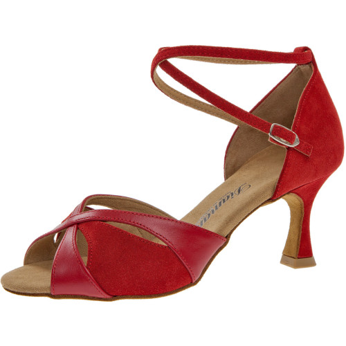 Diamant Damen Tanzschuhe 141-077-389 - Leder Rot - 5 cm Flare  - Größe: UK 5