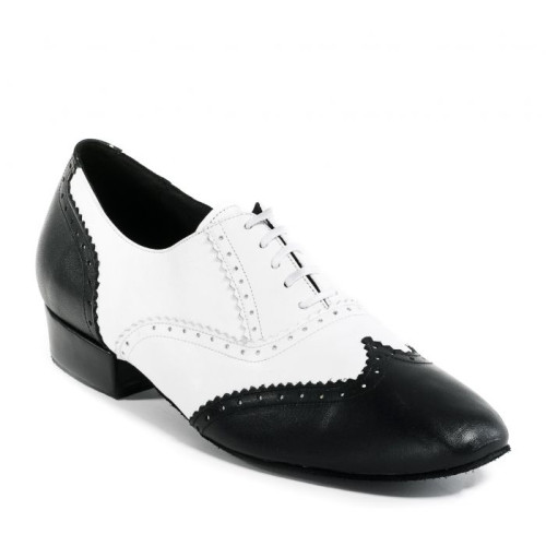 Rummos Hommes Chaussures de Danse Oscar 004/001 - Cuir Noir/Blanc