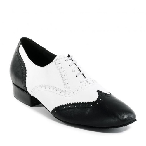 Rummos Uomini Scarpe da Ballo Oscar 004/001 - Pelle Nero/Bianco