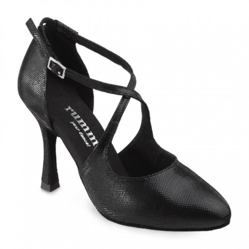 Rummos Damen Tanzschuhe R425 - Leder Schwarz - 7 cm