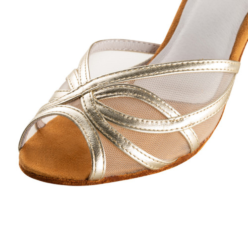 Anna Kern Damen Tanzschuhe Adele - Leder Gold - 6 cm  - Größe: UK 5