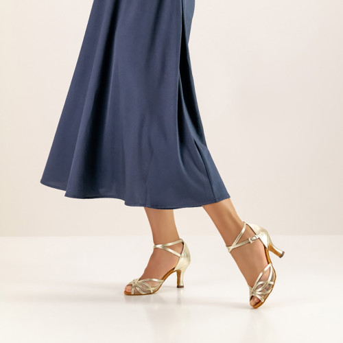 Anna Kern Sapatos de Dança Adele - Pele Ouro - 6 cm  - Größe: UK 6,5