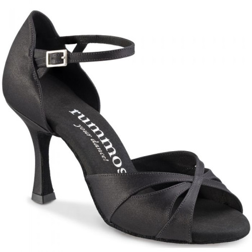 Rummos Damen Tanzschuhe R385 - Satin Schwarz - 7 cm