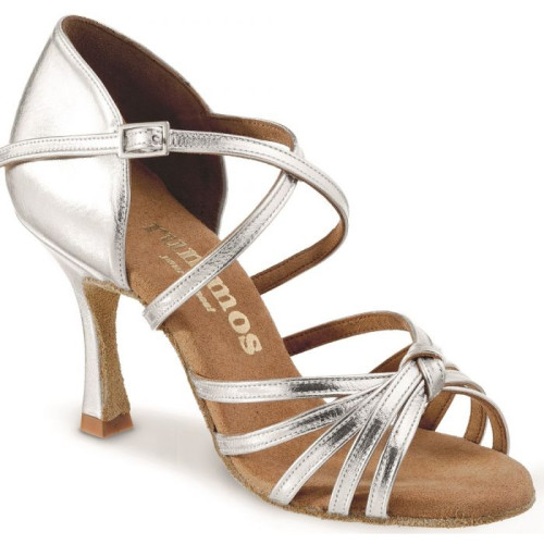 Rummos Mulheres Sapatos de Dança R380 - Pele Prata - 7 cm