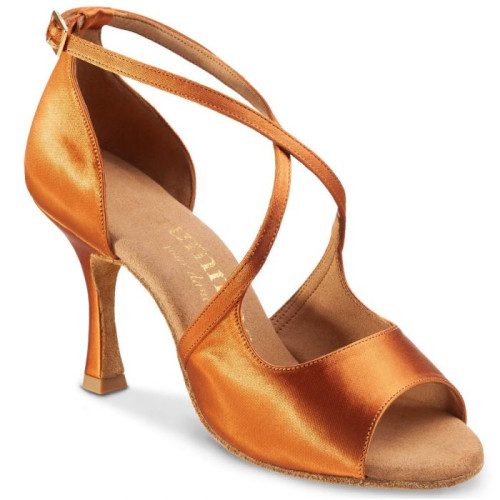 Rummos Dames Dansschoenen R545 - Satijn Dark Tan - 7 cm