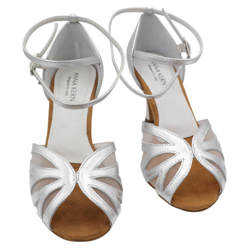 Anna Kern Mujeres Zapatos de Baile 790-60 - Cuero Plateado - 6 cm [UK 2,5]