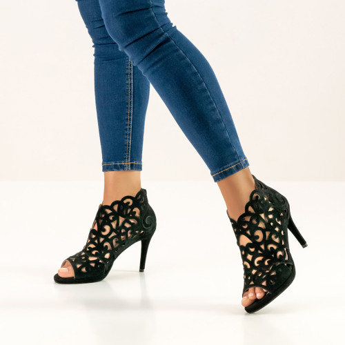 Anna Kern Mujeres Zapatos de Baile Fleur - Ante Negro - 8 cm Stiletto - Plateau  - Größe: UK 4