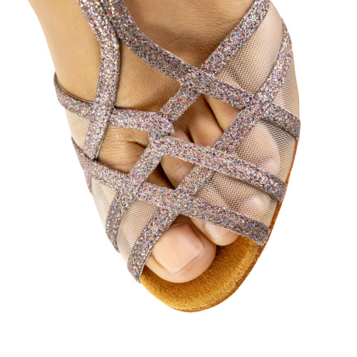 Anna Kern Mulheres Sapatos de dança Elodie - Brocado Pink - 7,5 cm Stiletto  - Größe: UK 5
