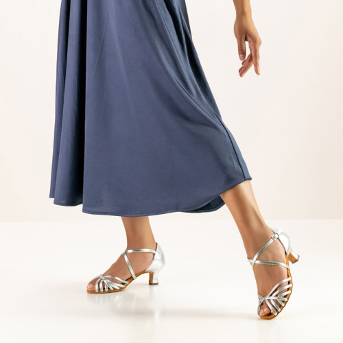 Anna Kern Femmes Chaussures de Danse Magalie - Cuir Argent - 5 cm  - Größe: UK 6