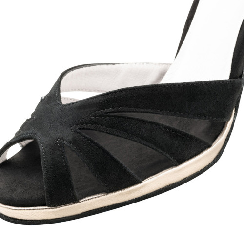 Anna Kern Mujeres Zapatos de Baile Giselle - Ante Negro/Antiquo - 8 cm Stiletto - Plateau  - Größe: UK 4