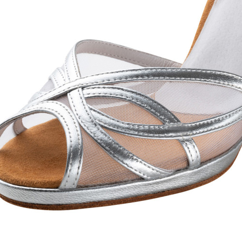 Anna Kern Femmes Chaussures de Danse Desiree - Argent - 8 cm Stiletto - Plateau  - Größe: UK 5,5
