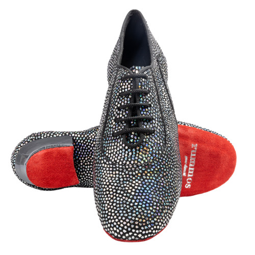 Rummos Mulheres Sapatos instrutor de dança R377 - Pele/Nubuck Preto Glitter - Normal - 45 Cuban - EUR 39