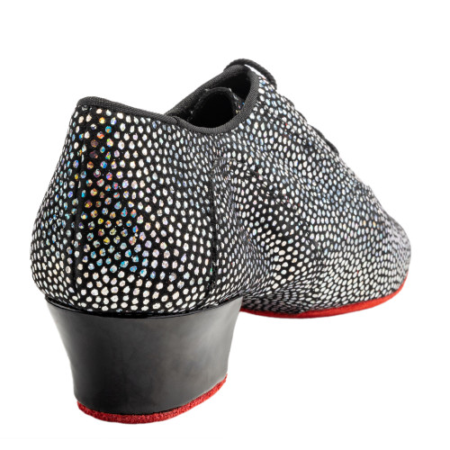 Rummos Mulheres Sapatos instrutor de dança R377 - Pele/Nubuck Preto Glitter - Normal - 45 Cuban - EUR 39
