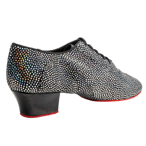 Rummos Mulheres Sapatos instrutor de dança R377 - Pele/Nubuck Preto Glitter - Normal - 45 Cuban - EUR 39