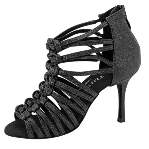 Rummos Mujeres Zapatos de Baile Bachata 01 - Glitter Negro - Normal - 80E Stiletto - EUR 38