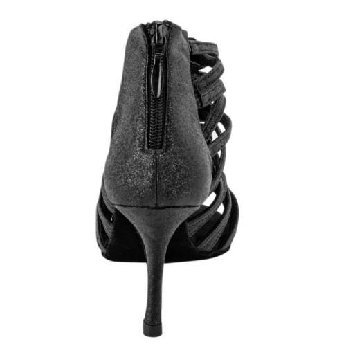 Rummos Femmes Chaussures de Danse Bachata 01 - Glitter Noir - Normal - 80E Stiletto - EUR 38