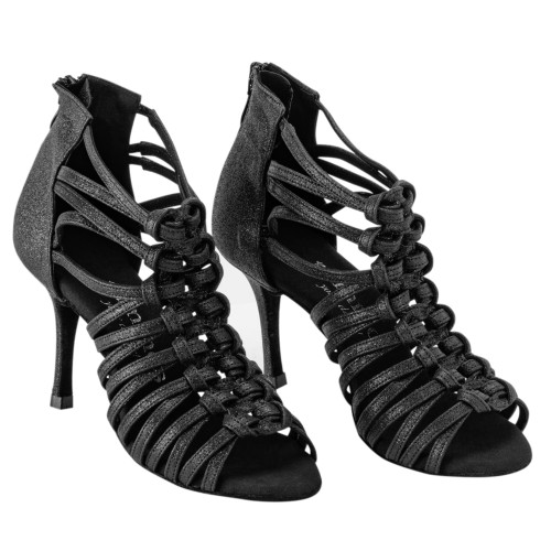 Rummos Mujeres Zapatos de Baile Bachata 01 - Glitter Negro - Normal - 80E Stiletto - EUR 38