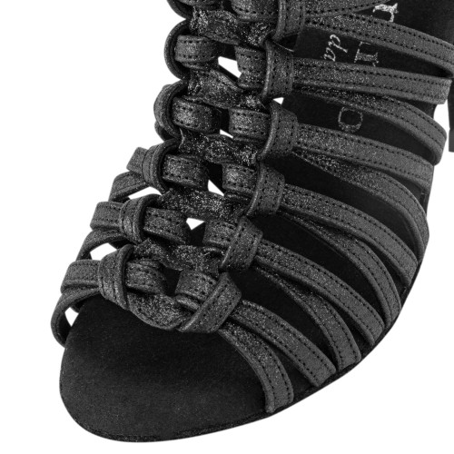 Rummos Femmes Chaussures de Danse Bachata 01 - Glitter Noir - Normal - 80E Stiletto - EUR 38