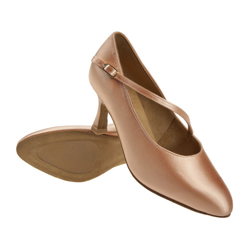 Diamant Women´s dance shoes 166-185-094 - Satin Beige - 6,5 cm