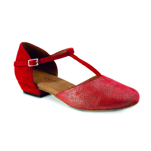 Rummos Damen Tanzschuhe Carol - Leder/Nubuck MaitRed/Rot - 2 cm