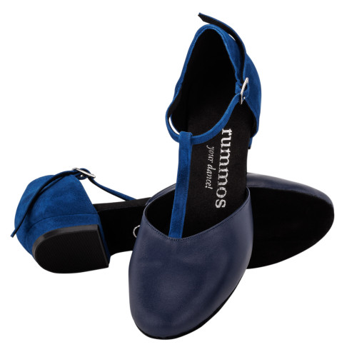 Rummos Mulheres Sapatos de Dança Carol - Pele Navy/Indico Azul - 2 cm