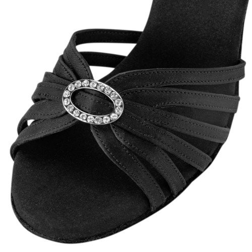 Rummos Femmes Chaussures de Danse Elite Celine 041 - Satin Noir - 6 cm