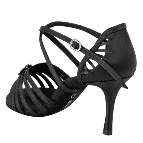 Rummos Mujeres Latino Zapatos de Baile Elite Celine 041 - Material: Satén - Color: Negro - Anchura: Normal - Tacón: 80E Stiletto - Talla: EUR 38.5