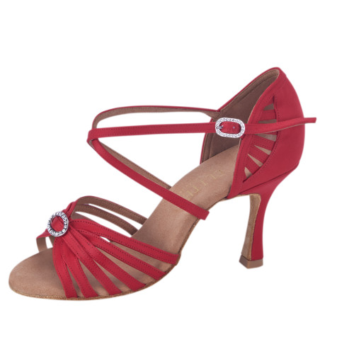 Rummos Mujeres Zapatos de Baile Elite Celine 049 - Satén Rojo - 7 cm