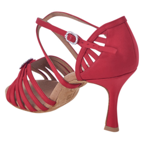 Rummos Dames Dansschoenen Elite Celine 049 - Satijn Rood - 7 cm