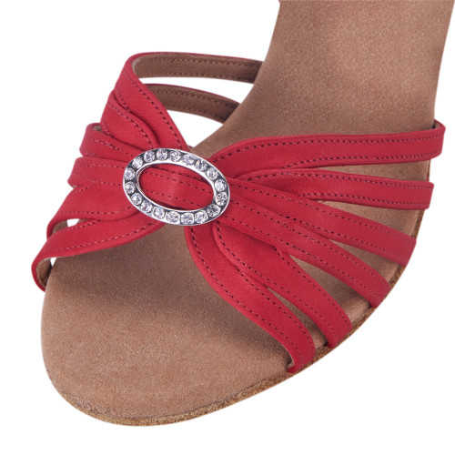 Rummos Damen Tanzschuhe Elite Celine 049 - Satin Rot - 7 cm