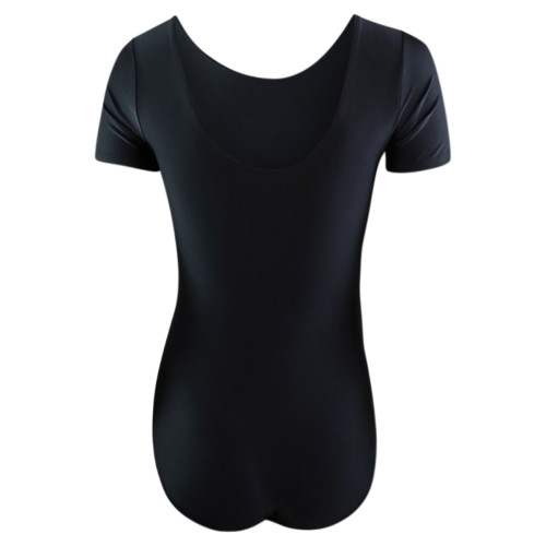 Intermezzo Dames Ballet Turnpakje/Leotard met ronde nek en mouven kort 3050 Bodyly Mc - Zwart (037) - Maat: XXL