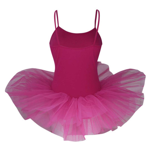 Intermezzo Damen Ballett Body/Trikot mit Teller Tutu und Spaghetti-Tr&auml;gern mit Tutu 3152 Loverstraptu - Fuchsia (009) - Größe: M
