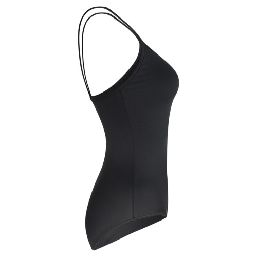 Intermezzo Mädchen Ballett Body/Trikot mit Spaghetti-Tr&auml;gern 3822 Bodymerstrap - Schwarz (037) - Größe: 12