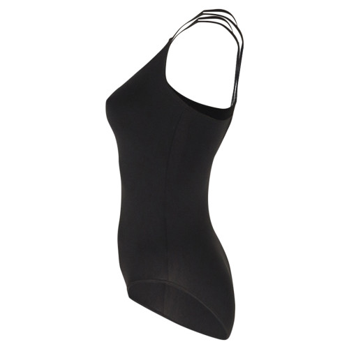 Intermezzo Damen Ballett Body/Trikot mit 2 Tr&auml;gern schmal 3852 Bodysupcru - Schwarz (037) - Größe: M