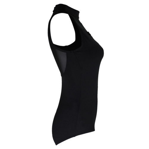 LULLI Dancewear Mulheres Ballet Camisa/Collant/Leotardo ARIELA com colarinho - Cor: Preto - Tamanho: L