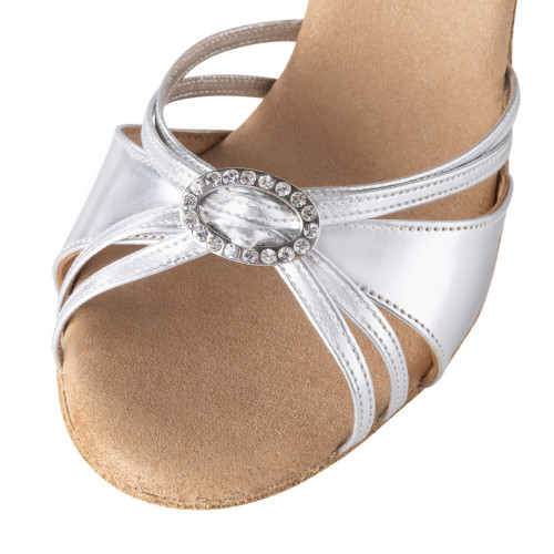 Rummos Ladies Latin Dance Shoes Elite Bella - Material: Leather - Colour: Silver - Width: Normal - Heel: 70R Flare - Size: EUR 38