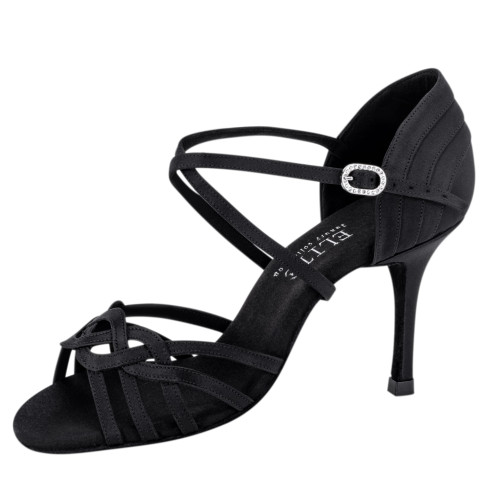 Rummos Dames Latin Dansschoenen Elite Gaia 041 - Materiaal: Satijn - Kleur: Zwart - Bredee: Normal - Hak: 80E Stiletto - Grootte: EUR 36