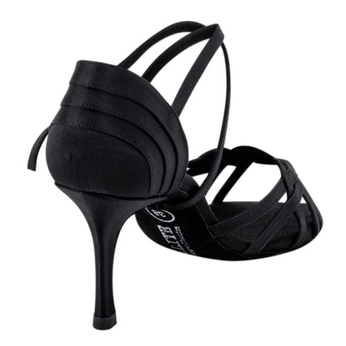 Rummos Mujeres Latino Zapatos de Baile Elite Gaia 041 - Material: Satén - Color: Negro - Anchura: Normal - Tacón: 80E Stiletto - Talla: EUR 36