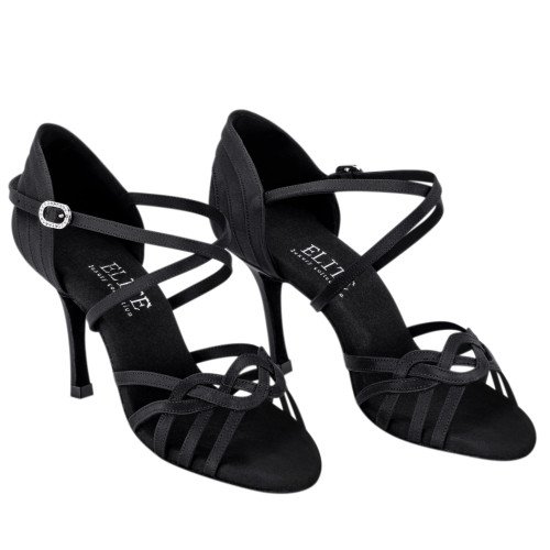 Rummos Mulheres Latino Sapatos de dança Elite Gaia 041 - Material: Cetim - Cor: Preto - Largura: Normal - Salto: 80E Stiletto - Tamanho: EUR 36