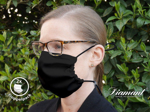 Diamant Mund-Nasen-Maske 2er-Pack (Standard 100 by Oeko-Tex®)