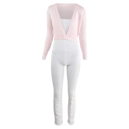 Intermezzo Ladies Warm-up suit long with Spaghetti-straps 4588 Skinlegrec - White (001) - Size: XXL