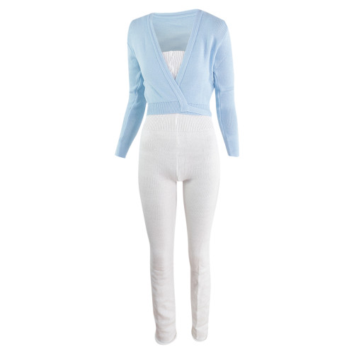 Intermezzo Ladies Warm-up suit long with Spaghetti-straps 4588 Skinlegrec - White (001) - Size: XXL