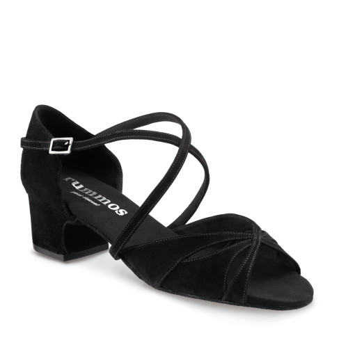 Rummos Dames Dansschoenen Lola - Nubuck Zwart - Medium (Normaal) - BL40 Blok - EUR 36