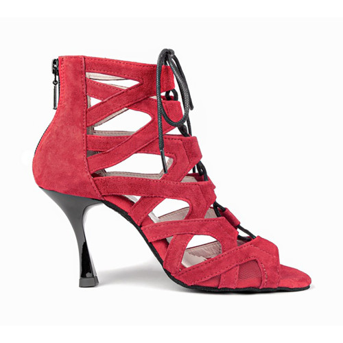 Portdance Damen Tanzschuhe PD804N - Farbe: Rot - Absatz: 7 cm Flare (klein) - Größe: EUR 40