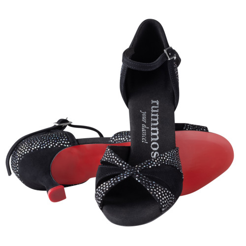 Rummos Mulheres Sapatos de dança Elite Paloma - Nubuck/Textil Preto - 6 cm