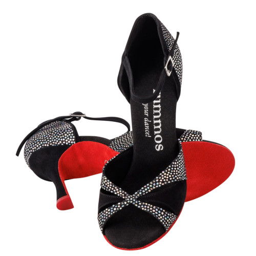 Rummos Mulheres Sapatos de dança Elite Paloma - Nubuck/Textil Preto - 7 cm