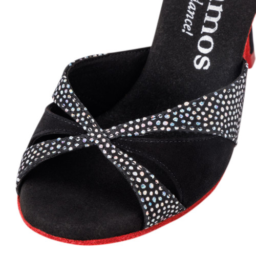 Rummos Mulheres Sapatos de dança Elite Paloma - Nubuck/Textil Preto - 7 cm