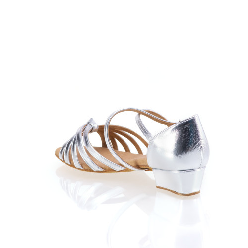 Rummos Meninas Sapatos de Dança R319 - Pele Prata - 3,5 cm